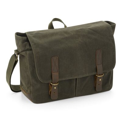 Heritage waxed canvas messenger Thumbnail