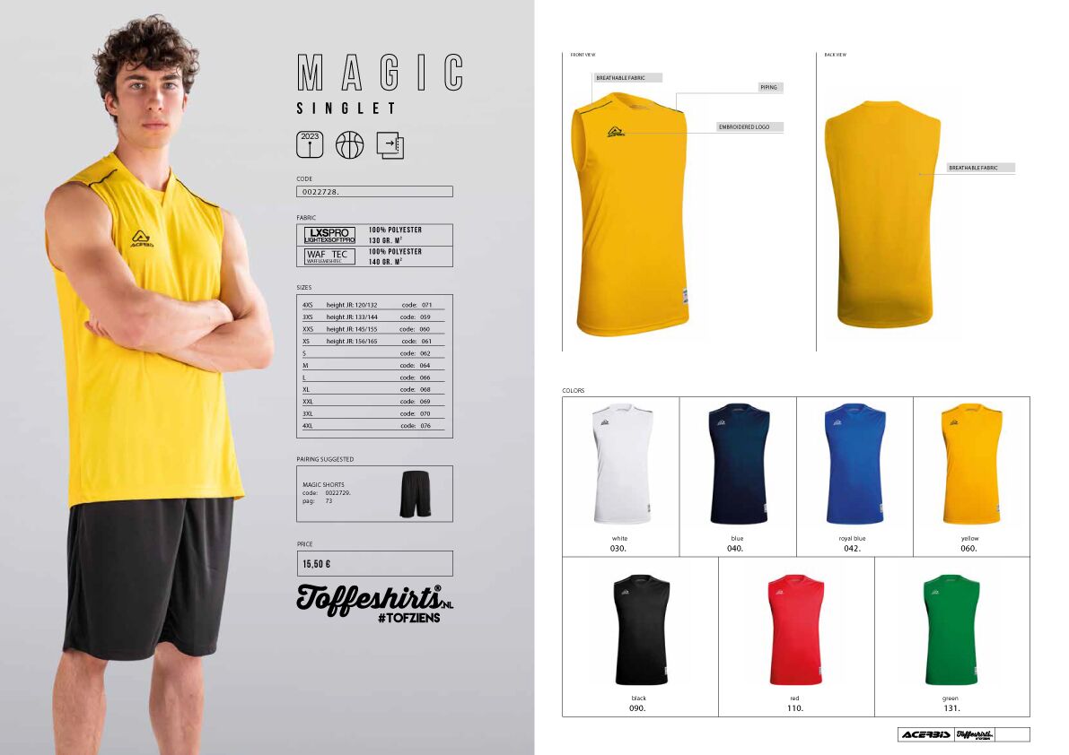 Acerbis Magic Singlet (Basketbal)