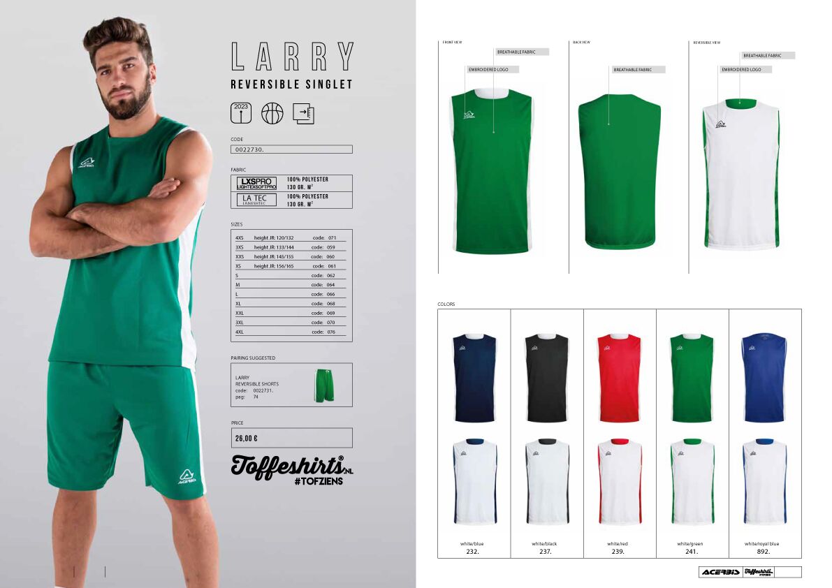 Acerbis Larry Singlet (Basketbal)