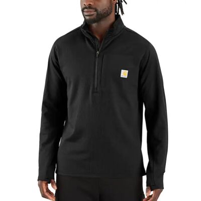 Carhartt Force™ T-shirt met relaxte pasvorm, opstaande hals en halve rits Thumbnail