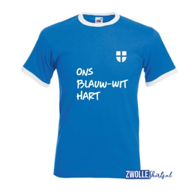 Zwolle Ons Blauw-Wit Hart T-shirt Thumbnail